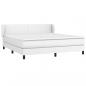 Preview: Boxspringbett mit Matratze Weiß 160x200 cm Kunstleder