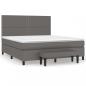 Preview: Boxspringbett mit Matratze Grau 180x200 cm Kunstleder