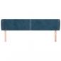 Preview: Kopfteil mit Ohren Dunkelblau 203x23x78/88 cm Samt