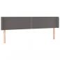 Preview: LED Kopfteil Grau 163x16x78/88 cm Kunstleder