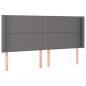 Preview: LED Kopfteil Grau 163x16x118/128 cm Kunstleder