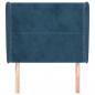 Preview: Kopfteil mit Ohren Dunkelblau 93x23x118/128 cm Samt