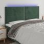 Preview: ARDEBO.de - LED Kopfteil Dunkelgrün 180x5x118/128 cm Samt