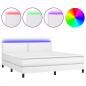 Preview: Boxspringbett mit Matratze & LED Weiß 160x200 cm Kunstleder