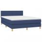 Preview: Boxspringbett mit Matratze & LED Blau 140x190 cm Stoff