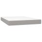 Preview: Boxspringbett mit Matratze & LED Hellgrau 140x200 cm Stoff