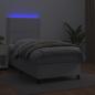 Preview: Boxspringbett mit Matratze & LED Weiß 80x200 cm Kunstleder