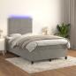 Preview: ARDEBO.de - Boxspringbett mit Matratze & LED Hellgrau 120x200 cm Samt