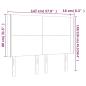 Preview: Kopfteil mit Ohren Taupe 147x16x118/128 cm Stoff