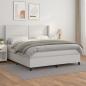 Preview: ARDEBO.de - Boxspringbett mit Matratze Weiß 160x200 cm Kunstleder