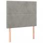 Preview: LED Kopfteil Hellgrau 100x5x118/128 cm Samt