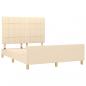 Preview: Bettgestell mit Kopfteil Creme 140x190 cm Stoff