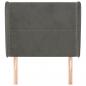Preview: Kopfteil mit Ohren Dunkelgrau 93x23x118/128 cm Samt
