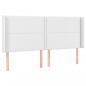 Preview: LED Kopfteil Weiß 163x16x118/128 cm Kunstleder