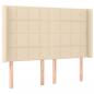 Preview: LED Kopfteil Creme 147x16x118/128 cm Stoff