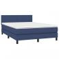 Preview: Boxspringbett mit Matratze & LED Blau 140x200 cm Stoff