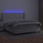 Preview: Boxspringbett mit Matratze & LED Weiß 160x200 cm Kunstleder