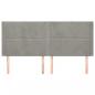Preview: Kopfteil mit Ohren Hellgrau 203x16x118/128 cm Samt