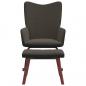 Preview: Schaukelstuhl mit Hocker Dunkelgrau Samt und PVC
