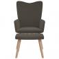 Preview: Relaxsessel mit Hocker Dunkelgrau Samt