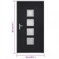 Preview: Haustür Anthrazit 98x190 cm PVC