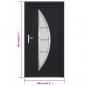 Preview: Haustür Anthrazit 108x208 cm PVC