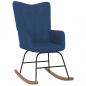 Preview: Schaukelsessel mit Hocker Blau Stoff