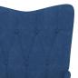 Preview: Schaukelsessel mit Hocker Blau Stoff