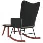Preview: Schaukelsessel mit Hocker Hellgrau Samt und PVC