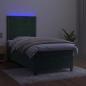 Preview: Boxspringbett mit Matratze & LED Dunkelgrün 100x200 cm Samt