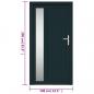 Preview: Haustür Anthrazit 108x208 cm PVC