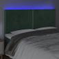 Preview: LED Kopfteil Dunkelgrün 200x5x118/128 cm Samt