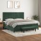Preview: ARDEBO.de - Boxspringbett mit Matratze Dunkelgrün 200x200 cm Samt