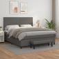 Preview: ARDEBO.de - Boxspringbett mit Matratze Grau 180x200 cm Kunstleder
