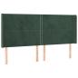 Preview: Boxspringbett mit Matratze & LED Dunkelgrün 200x200 cm Samt