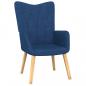 Preview: Relaxsessel mit Hocker Blau Stoff