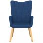 Preview: Relaxsessel mit Hocker Blau Stoff