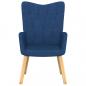 Preview: Relaxsessel mit Hocker Blau Stoff