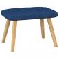 Preview: Relaxsessel mit Hocker Blau Stoff