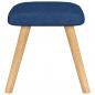 Preview: Relaxsessel mit Hocker Blau Stoff