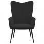 Preview: Relaxsessel mit Hocker Schwarz Samt
