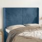 Preview: ARDEBO.de - Kopfteil mit Ohren Dunkelblau 147x16x118/128 cm Samt