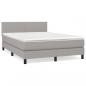 Preview: Boxspringbett mit Matratze Hellgrau 140x190 cm Stoff