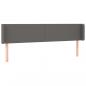 Preview: LED Kopfteil Grau 163x16x78/88 cm Kunstleder