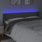 Preview: LED Kopfteil Grau 163x16x78/88 cm Kunstleder