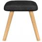 Preview: Relaxsessel mit Hocker Schwarz Stoff