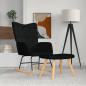 Preview: ARDEBO.de - Schaukelsessel mit Hocker Schwarz Stoff
