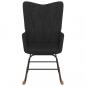 Preview: Schaukelsessel mit Hocker Schwarz Stoff