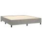 Preview: Boxspringbett mit Matratze & LED Hellgrau 180x200 cm Samt