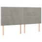 Preview: Boxspringbett mit Matratze & LED Hellgrau 180x200 cm Samt